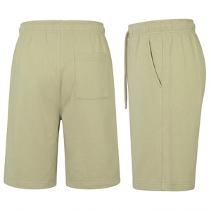 Pantalones Cortos Bermuda para Hombre, 100% Algodón, Cintura Media, Cierre con Cordón, Color Sólido, Casuales, Transpirables, de Punto - Product Image 2