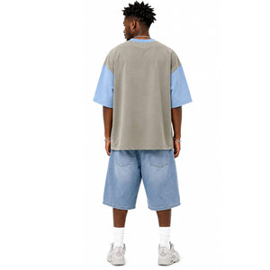 Camisetas de Algodón 100% Personalizadas con Logotipo OEM, 200GSM, Tallas Grandes, para Hombre, Lisas, Impresión DTG, Hombros Caídos, Peso Pesado - Product Image 4