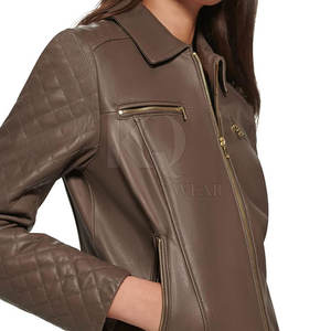 Chaqueta de Cuero Reversible para Mujer, Moderna, para Invierno, con Cierre de Cremallera, Perfecta para Viajes, Compras y Uso Diario - Product Image 6