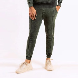 High Quality Custom Men's Casual Jogger Trousers Oversized Sweatpants <b>Elastic</b> Waistband <b>Lace</b> Acid Wash Mid Straight - Product Image 4