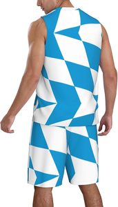 Conjunto de uniforme de baloncesto para hombre con la bandera de Baviera, que absorbe la humedad, de secado rápido y transpirable, con un diseño holgado. - Product Image 4