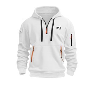 เสื้อฮู้ดดี้ผู้ชายทรงเข้ารูป คอวี ผ้าฝ้าย 100% คุณภาพพรีเมียม สำหรับฤดูใบไม้ร่วง พิมพ์ลายพัฟท์ มีกระเป๋า  โลโก้สั่งทำได้ ตามแฟชั่นตามความต้องการของลูกค้า - Product Image 5