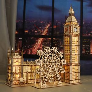 Puzzle 3D in Legno, Regalo di Natale Unico, Modello Big Ben, Blocchi da Costruzione Fai-da-Te per Decorazione Casa, Kit Creativo Orologio da Scrivania per Famiglia - Product Image 3
