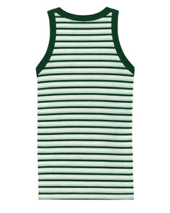 Camiseta sin mangas verde y blanca a rayas para mujer, de algodón acanalado, sin mangas, informal, de verano, ajustada, tipo chaleco, fabricante y proveedor OEM - Product Image 5