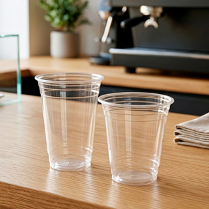 Clear PP <b>Plastic</b> <b>Cups</b> 95mm Diameter Round Disposable Beverage <b>Cups</b> For Iced Coffee Tea Juice - Product Image 1