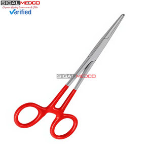 Pinzas Manuales para Mosquitos de Calidad Premium, 5 Pulgadas, Rectas, con Mangos Recubiertos de PVC Rojo, Acero Inoxidable Alemán, Quirúrgicas, Dentales, Hemostáticas - Product Image 4