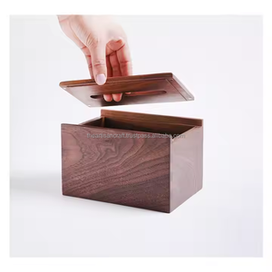 Dispensador de pañuelos de madera minimalista para interiores modernos y rústicos Dispensador Caja de pañuelos de madera - Product Image 5