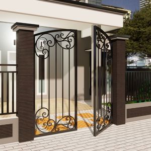 Puerta de Hierro Forjado de Lujo para Entrada de Vehículos, Puerta de Entrada de Hierro Personalizada, Estructura Duradera con Recubrimiento en Polvo, Clásica, Elegante y Decorativa - Product Image 6