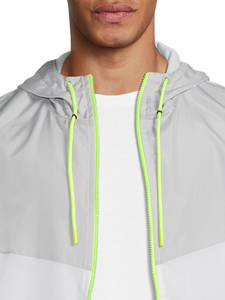 <b>Grey</b> Neon Zip Up Windbreaker <b>Jacket</b> | Reflective Hooded <b>Jacket</b> | <b>Waterproof</b> Streetwear Outerwear |OEM Private Label Manufacturer - Product Image 5