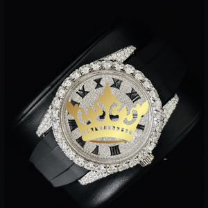 Custom Luxury Fashion Antique Movement Iced Stainless Steel Watch for Men White Gold VVS Moissanite Diamond Hip Hop Jewelry Date - Product Image 3