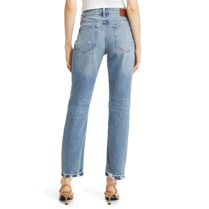 Pantalones de Mezclilla Ajustados de Cintura Alta Estilo Vintage, Casuales, de Algodón y Elastano, Transpirables y Ecológicos para Mujer, Tallas Grandes - Product Image 2