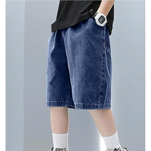 Shorts en jean OEM vintage délavés unisexe coupe ample streetwear avec logo personnalisé et poches cargo – Vente en gros - Product Image 3