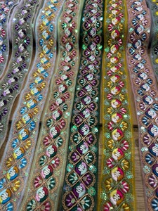 Colorful Rhinestone Beaded Lace <b>Trim</b> Mesh Embroidered Ribbon Flatback Decorative <b>Trim</b> for Garments Bags Shoes and Accessories - Product Image 1