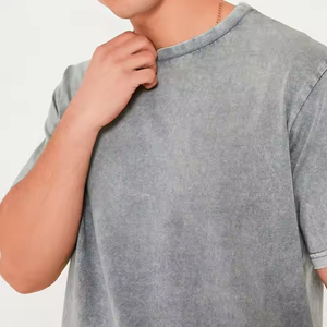เสื้อยืดแขนสั้นผู้ชายไซส์ใหญ่ ผ้าคอตตอน 100% ระบายอากาศได้ดี ล้างสีแบบแอซิดวอช พร้อมกางเกงขาสั้น ชุดใส่หน้าร้อน รับสกรีนลายตามสั่ง พร้อมสกรีนโลโก้ - Product Image 4