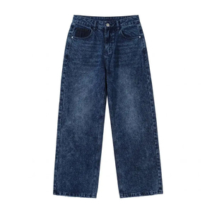 <b>Men</b>’s Premium Urban Streetwear <b>Baggy</b> Jeans Loose Wide Leg Fit Distressed Vintage Denim Fabric Modern Casual Fashion <b>Trousers</b> - Product Image 1