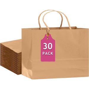 Confezione da 30 Sacchetti Regalo Grandi in Carta Marrone con Manici 33x11x25 cm - Sacchetti per Feste all'Ingrosso - Product Image 1