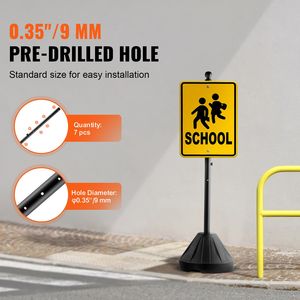 Supporto Portatile per Cartello di Parcheggio con Palo in Ghisa da 1,5 m e Base con Ruote in Plastica Dura, Movibile - Product Image 3