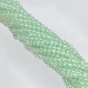 Perles de pierres précieuses en améthyste verte naturelle, micro-facettées, rondes, qualité AA, 2-2,5 mm, en fil - Product Image 3