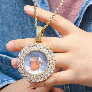 Colgante de plata con diamante cultivado en laboratorio, diseño de rayos de sol, con foto personalizada, dije de pétalo marquesa, chapado en oro, certificado IGI - Product Image 1