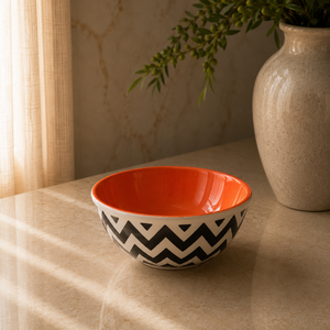 Bol de table en céramique de luxe avec motif feuille indigo audacieux, texture finement émaillée et esthétique de service contemporaine - Product Image 5