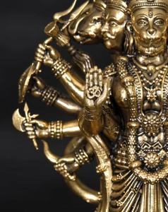 Estatua Grande de Latón del Dios Hindú de la Fortuna |   Artesanía Metálica Pop Art, Hecha a Mano, Moderna, Ecológica, Decoración para el Hogar, Templo o Cumpleaños - Product Image 2