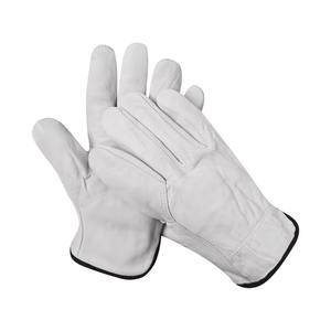 Gants de travail en cuir de chèvre grainé fabriqués au Pakistan, avec pouce en relief, anti-coupure, anti-chaleur, antidérapants, compatibles écran tactile, pour chauffeurs et ouvriers. - Product Image 1