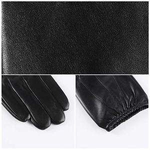 <b>Sheepskin</b> Bike Wear <b>Gloves</b> Wrist Length Thermal Unlined Plain Style Touchscreen Friendly for Winter Daily Life - Product Image 5