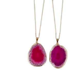 Bijoux de mode de luxe pour hommes plaqué or Agate noire naturelle Onyx et oeil de tigre Lapis Lazuli pierres précieuses pendentif colliers chaîne à maillons - Product Image 6