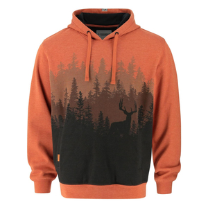 Sweat-shirt à capuche pour homme, imprimé cerf et forêt, en coton French Terry, décontracté, pour l'extérieur, coupe classique, manches longues, pull-over d'automne - Product Image 3