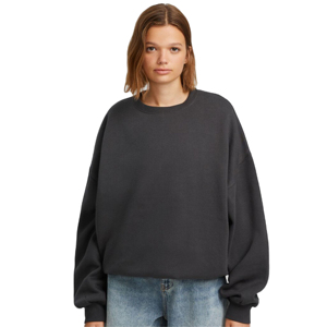 Women Fleece Oversized <b>Sweatshirt</b> Quick Dry Breathable Eco-Friendly Drop Shoulder <b>Long</b> Sleeve Athletic Workout Crewneck Front - Product Image 5