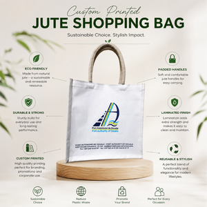 Eco Friendly White Laminated Jute Carry <b>Bag</b> | Custom Printed Promotional Tote | Reusable Shopping Gift <b>Bag</b> with Soft Handles <b>Bag</b> - Product Image 6