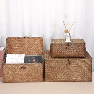 Boîtes cadeaux en bois pour bougies en herbe marine, nouveau design, faites à la main, grandes et petites, boîtes de rangement pour bijoux. - Product Image 3