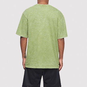 เสื้อยืดโอเวอร์ไซส์ผ้าฝ้าย 100% ล้างสีแบบแอซิดวอช เป็นมิตรกับสิ่งแวดล้อม สตรีทแวร์ฮิปฮอป สไตล์สโตนวอช ผลิตในปากีสถาน กำลังเป็นที่นิยมอย่างมาก ขายส่ง - Product Image 4