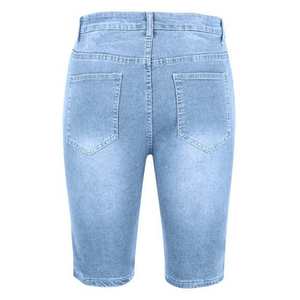 กางเกงยีนส์ขาสั้นผู้ชายระบายอากาศได้ดี กางเกงยีนส์ขาสั้นผู้ชายแบบมืออาชีพ กางเกงยีนส์ขาสั้นผู้ชายขายดี คุณภาพสูง ราคาถูก รับทำโลโก้ OEM - Product Image 2