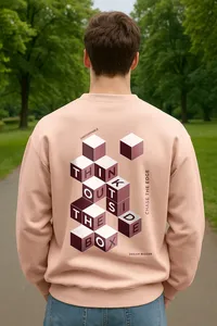 Sweat-shirt pour homme en molleton épais de qualité supérieure, 100% coton, 380 GSM, logo personnalisé, taille ajustée, épaules tombantes, vente en gros OEM - Product Image 2