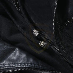 Veste en cuir pour femme respirante de haute qualité, style tendance, nouveau modèle, fermeture éclair décontractée, veste en cuir pour femme - Product Image 5