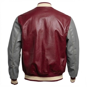 Custom <b>Men</b> Varsity <b>Jacket</b> Wool Blend Body Contrast Sleeves Letterman Coat Wholesale Apparel Supplier - Product Image 4