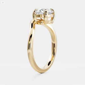 Cut Moissanite <b>Solitaire</b> <b>Ring</b> 925 Sterling <b>Silver</b> Yellow Gold Plated Luxury Engagement <b>Ring</b> Minimalist Promise <b>Ring</b> Party - Product Image 2