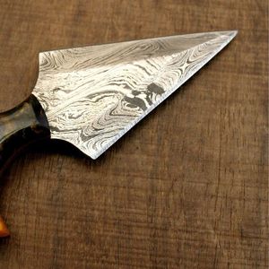 Custom Handmade Damascus Steel <b>Craft</b> <b>Tool</b> T-Handle Leather Cutting Knife Resin Handle EDC Gift - Product Image 3