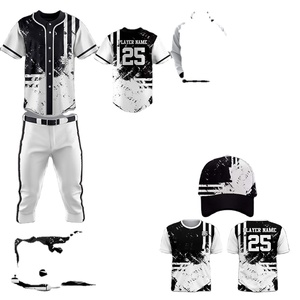 Unisex Full Button Sublimation Custom Design Team Player Softball Baseball Uniform Combo Sets Plus Size Baseball Jerseys Pants - Product Image 1