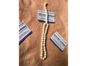Tasbih Misbaha de 33 cuentas, pulido, rústico, islámico moderno, ecológico, religioso, hecho de hueso de búfalo. - Product Image 3