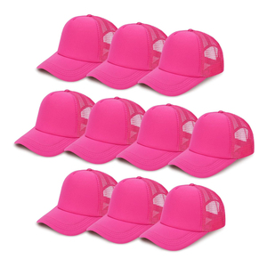 Gorra Trucker de Malla Blanca, Roja y Negra, de 6 Paneles, Ajustable, Unisex, Estilo Casual de Béisbol, Color Sólido, para Primavera/Verano - Product Image 5