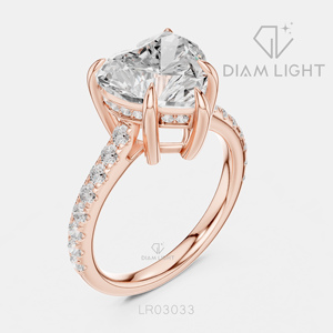 3.90CT Heart Cut Lab Grown Diamond Engagement Anniversary <b>Ring</b> in 14K White Gold F+ Color VS+ Clarity Pave <b>Ring</b> IGI Certified - Product Image 4