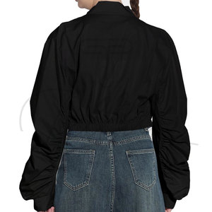 Veste courte pour femme avec logo personnalisé, nouvelle collection 2026, manches longues, veste bomber légère pour femme - Product Image 4