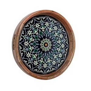 Plateau de service rectangulaire en bambou finition naturelle, couleur unie, design minimaliste, durable, pour servir les aliments dans le salon - Product Image 5