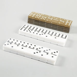 Resin <b>Crafts</b> Wholesale Box Custom Logo Mexican Domino Game Domino Set Case Toys White with Dominoes Box - Product Image 2