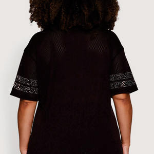 เสื้อเจอร์ซีย์อเมริกันฟุตบอลคุณภาพสูงแบบยูนิเซ็กซ์ ตกแต่งด้วยคริสตัล ไซส์ใหญ่ ผ้าตาข่ายโพลีเอสเตอร์ แขนสั้น สวมใส่สบาย ขายส่ง บริการ OEM - Product Image 6