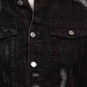 New Arrival Comfortable Breathable Denim <b>Men's</b> Denim <b>Jacket</b> OEM Custom Cotton Wool Black Color Casual Denim Winter <b>Jackets</b> - Product Image 6
