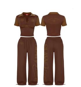 Costume de Carnaval 2026, Ensemble Deux Pièces Personnalisé avec Logo, Vêtements pour Femmes, Tenue Décontractée en Coton, Ensemble Pantalon Évasé Plié pour Femmes, Convient aux Grandes Tailles - Product Image 2