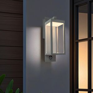 Lampada da parete per esterni a LED integrata con paralume in vetro trasparente e sensore di movimento, modello 22529 - Product Image 4